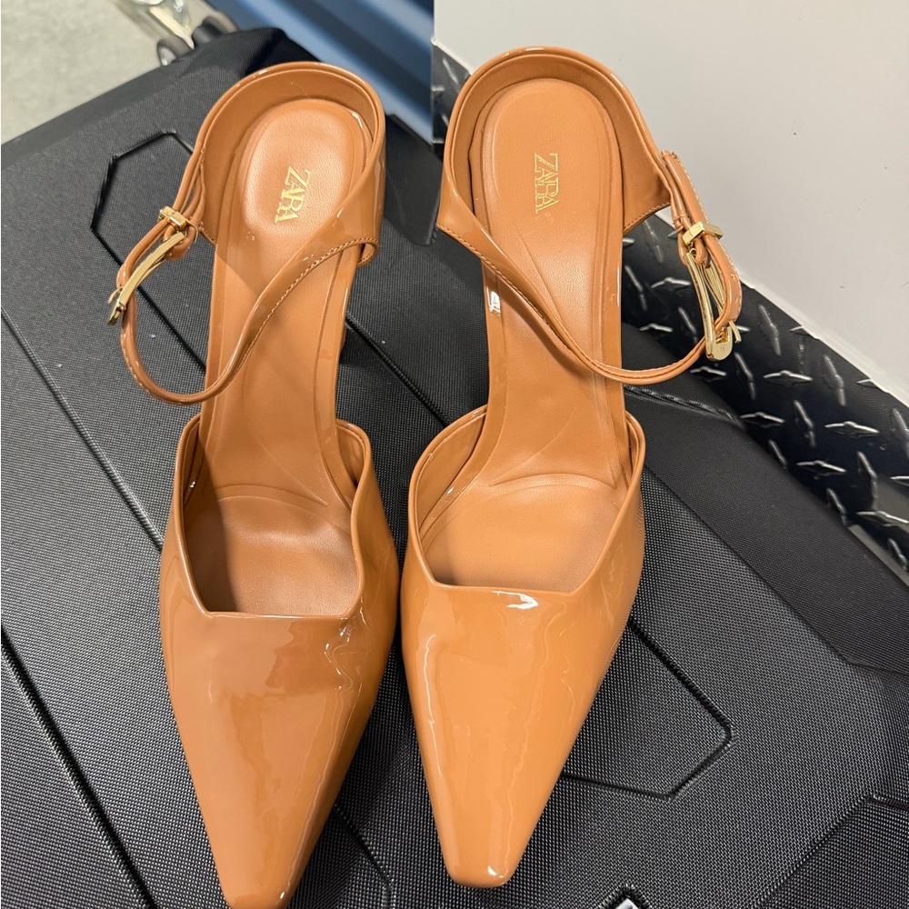 Zara Women's Brown Pointed Heels
